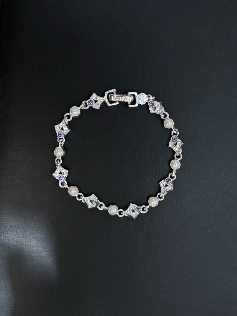 Napier Pearl and Purple Gem Bracelet